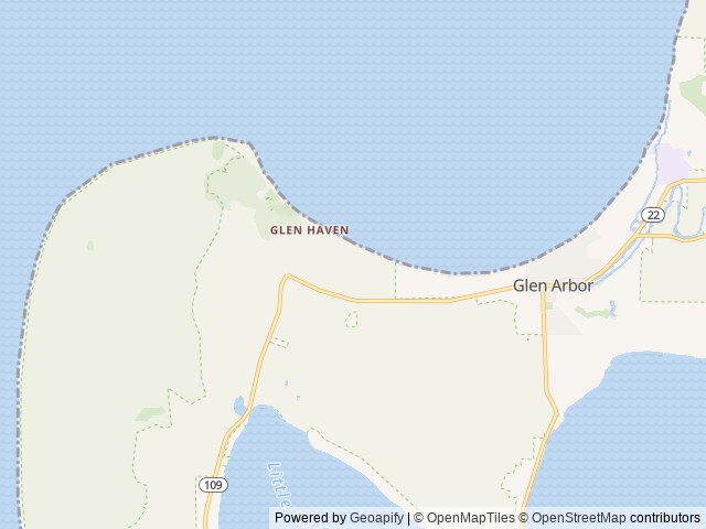 Map of D.h. Day Campground location at Glen Arbor, MI, United States