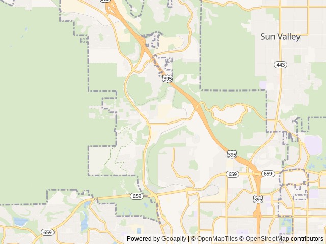 Map of Shamrock RV Park location at Reno, NV, United States