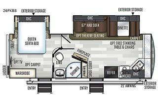 2019 Forest River RV Flagstaff Super Lite 26FKBS
