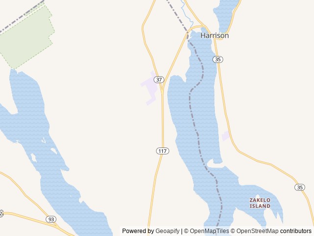 Map of Lakeside Pines Campground location at Bridgton, ME, United States
