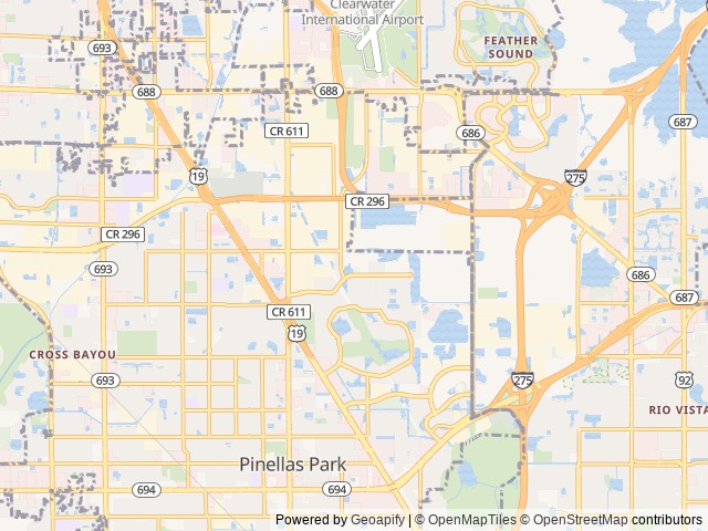 Map for 2021 Heartland Pioneer BH 170 near Clearwater, FL