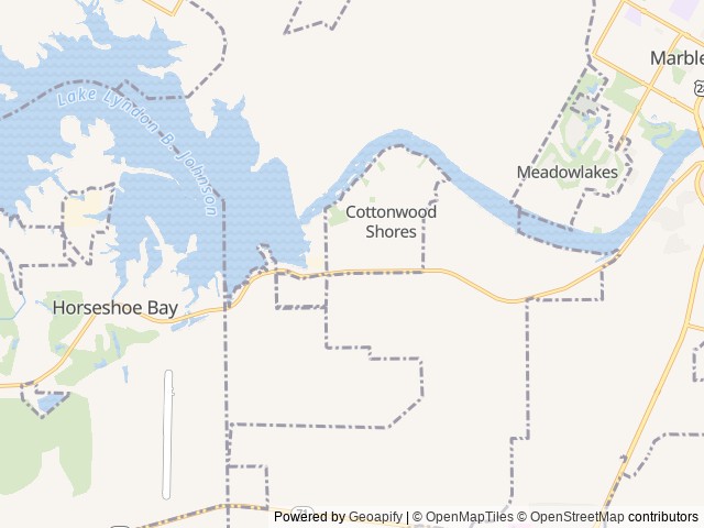 Map of The Retreat on the Hill location at Cottonwood Shores, TX, United States