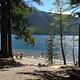 A sandy beach on the lake at Fish Creek Campground
