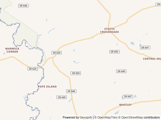 Map of Isle of Wight Family Campground location at Windsor, VA, United States