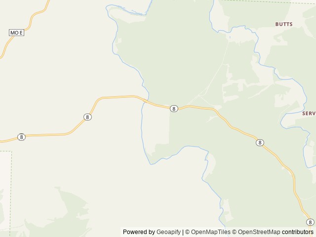 Map of Huzzah Valley Resort location at Steelville, MO, United States