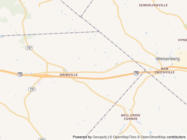 Map of Pine Hill RV Park location at Kutztown, PA, United States