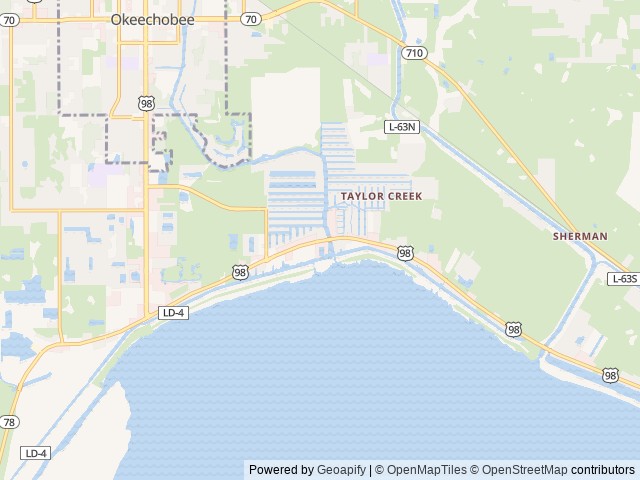 Map of Eagle Harbor location at Okeechobee, FL, United States