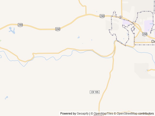 Map of Camp Lucy Cottages location at Dripping Springs, TX, United States