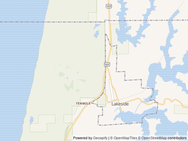 Map of Eel Creek Campground location at Reedsport, OR, United States