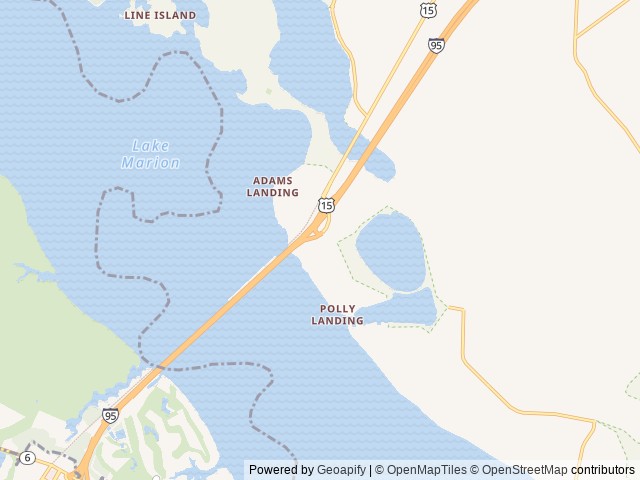 Map of Palmetto Shores RV Resort location at Summerton, SC, United States