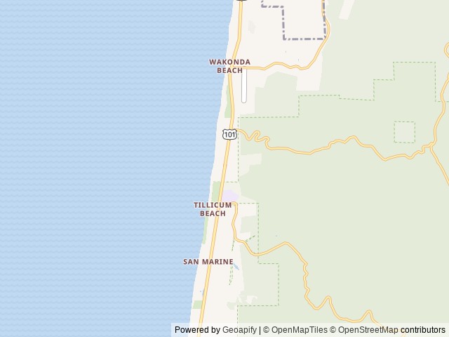 Map of Tillicum location at Waldport, OR, United States