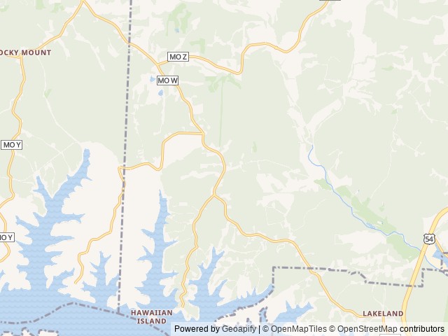 Map of Majestic Oaks RV Park & Campground location at Eldon, MO, United States