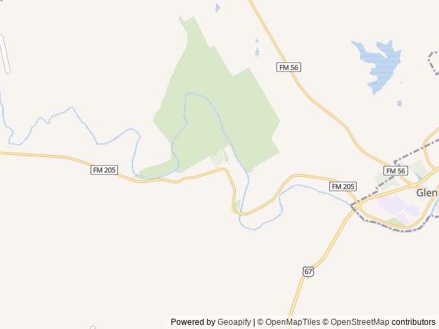 Map of DINOSAUR VALLEY RV PARK location at Glen Rose, TX, United States