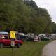 These are campers lined up in the campground.
