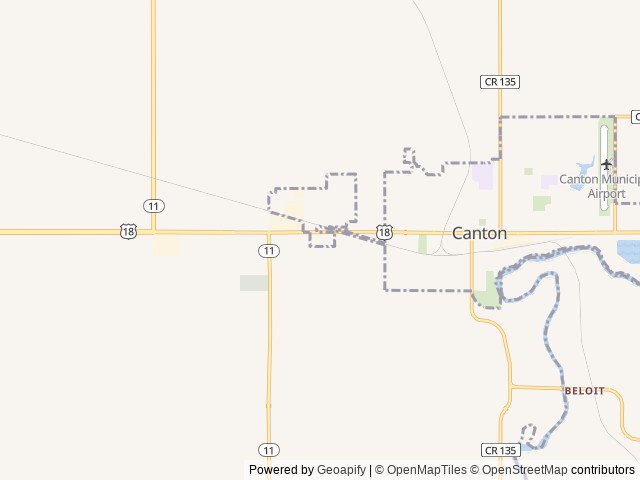 Map of Gate City Events & Lodging location at Canton, SD, United States