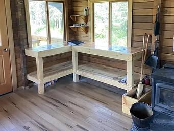 Countertop and woodstove
