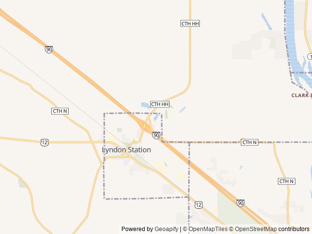 Map of Yukon Trails Camping & RV Resort location at Lyndon Station, WI, United States