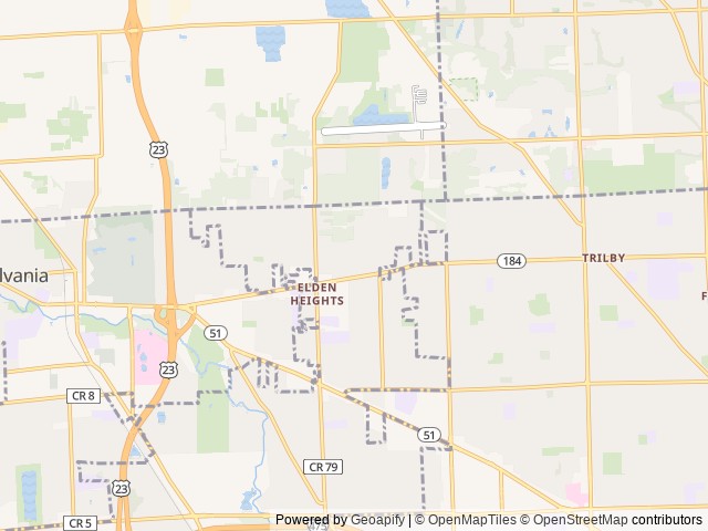 Map for Myles near Sylvania, MI