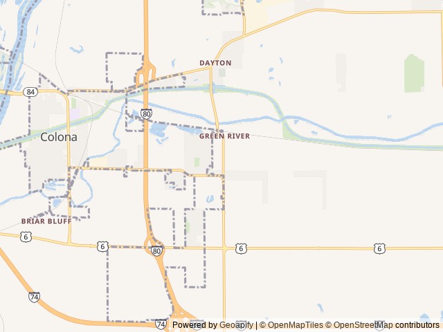 Map of Colona Scott Family Park location at Colona, IL, United States