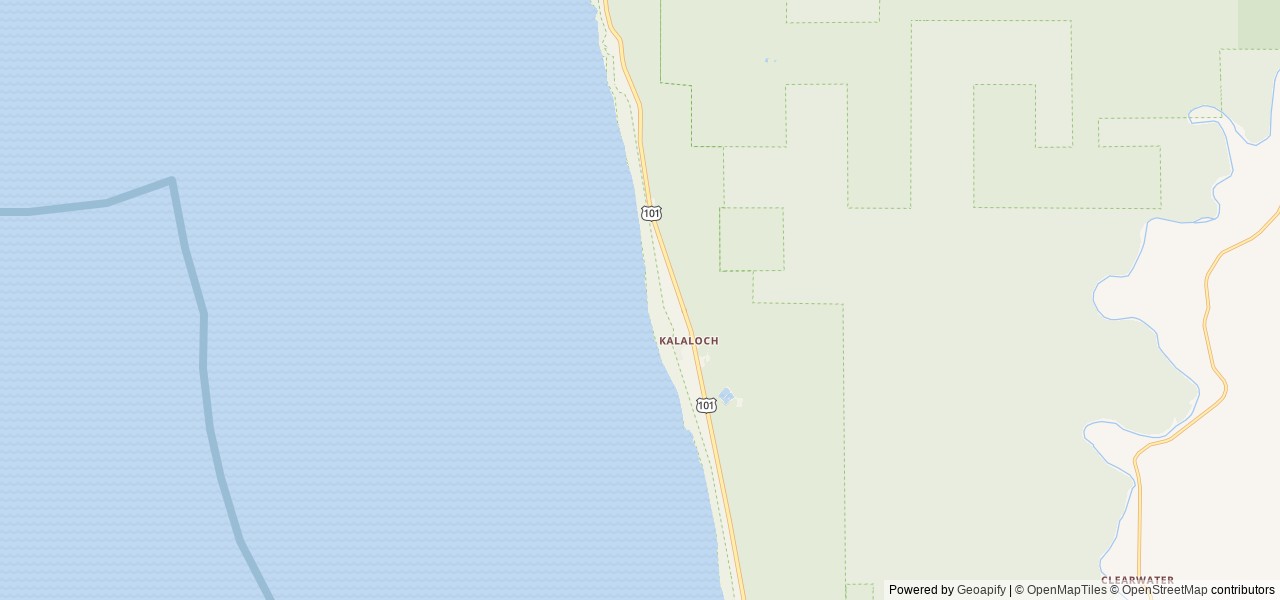 Map of Kalaloch location at Mile Post Marker157683, WA, United States