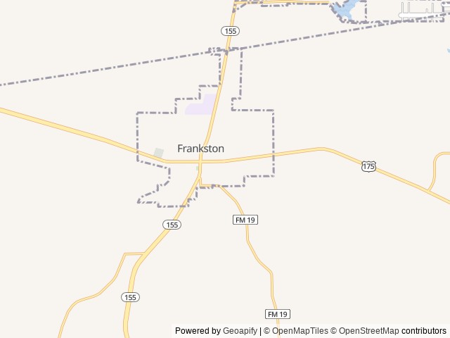 Map of Frankston RV Resort location at Frankston, TX, United States