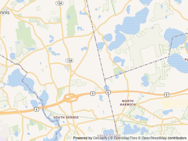 Map of Old Chatham Road Campground location at South Dennis, MA, United States