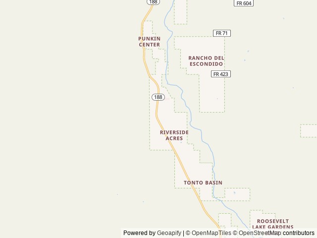 Map of Tonto Creek RV & MHC location at Tonto Basin, AZ, United States