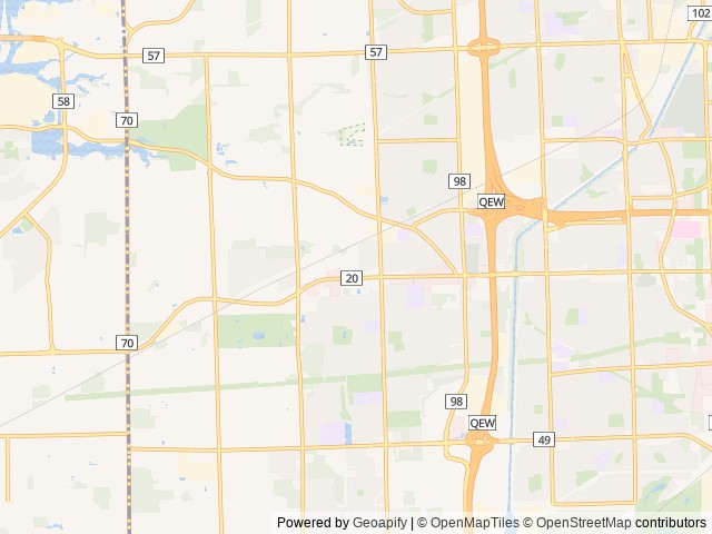 Map of Niagara Falls KOA Holiday location at Niagara Falls, ON, Canada