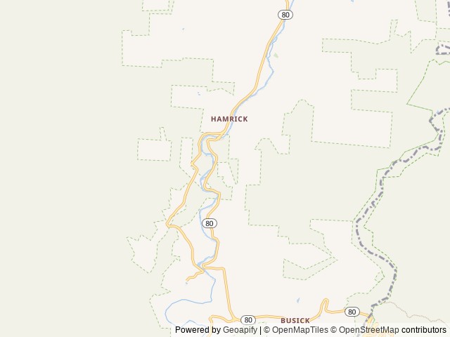 Map of Carolina Hemlocks Rec Area location at Burnsville, NC, United States