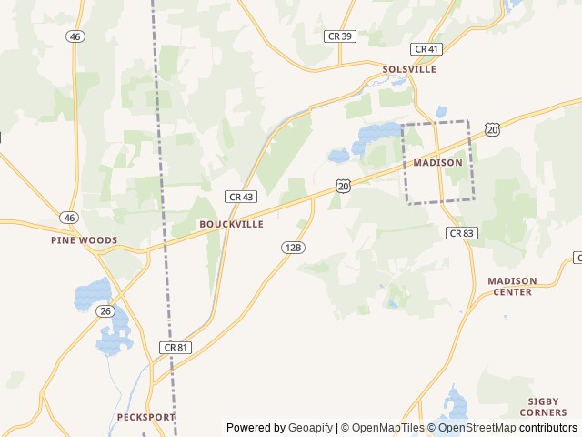 Map of Butternut Hill RV Campground location at Bouckville, NY, United States
