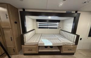 Two entry doors and separate sleeping quarters.