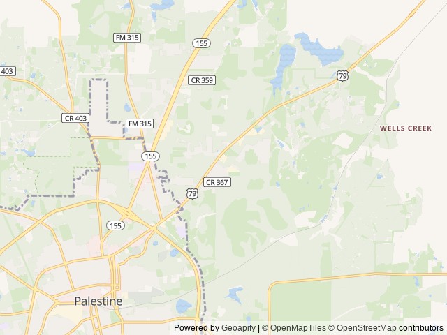 Map of Whippletree RV Resort location at Palestine, TX, United States