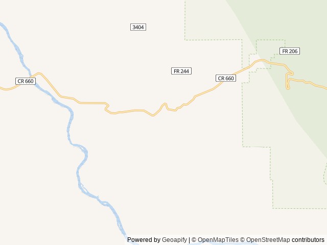 Map of French Creek at Bush Creek Ranch location at Saratoga, WY, United States