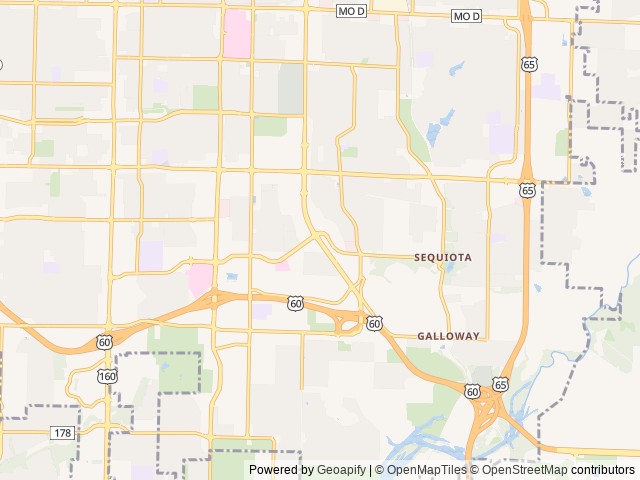 Map for Suite Hotel on Wheels! near Springfield, MO