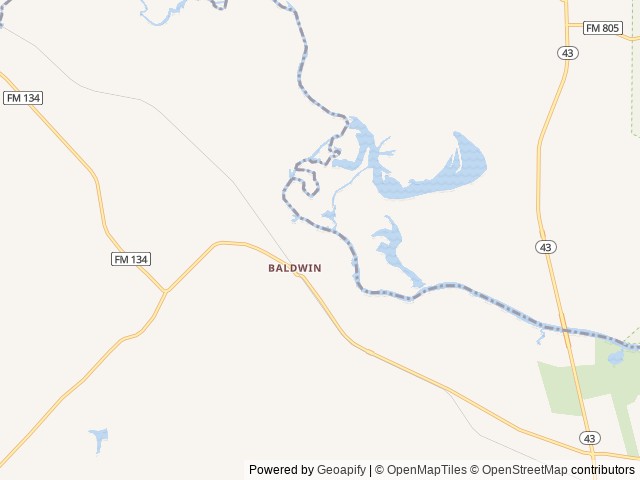 Map of Backwater Jacks RV & Cabins location at Karnack, TX, United States
