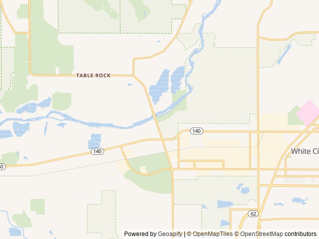 Map of Touvelle State Recreation Site location at Central Point, OR, United States