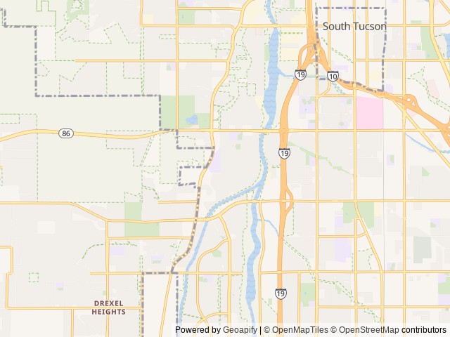 Map of Rincon Country West RV Resort location at Tucson, AZ, United States