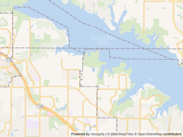 Map of Meadowmere Park location at Grapevine, TX, United States