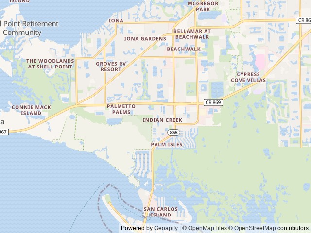 Map of Sun Resorts & Residences Ft. Myers Beach (Age Restricted 55+) location at Fort Myers Beach, FL, United States