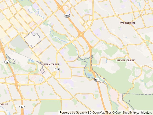 Map for Adventure Haven near San Jose, CA