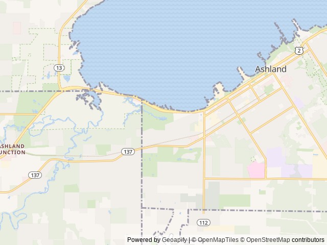 Map of Prentice Park Campground location at Ashland, WI, United States