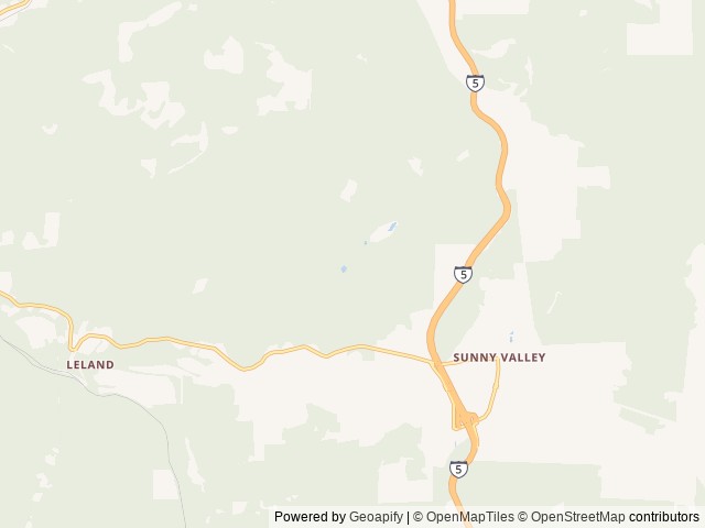 Map of Sunny Valley Resort location at Sunny Valley, OR, United States