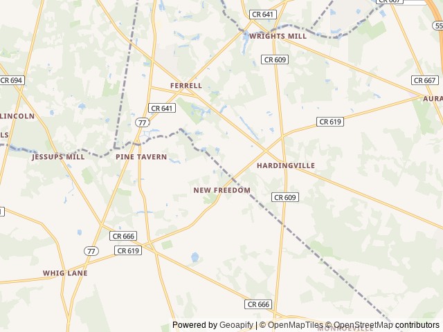 Map of Oldman’s Creek Campground location at Monroeville, NJ, United States