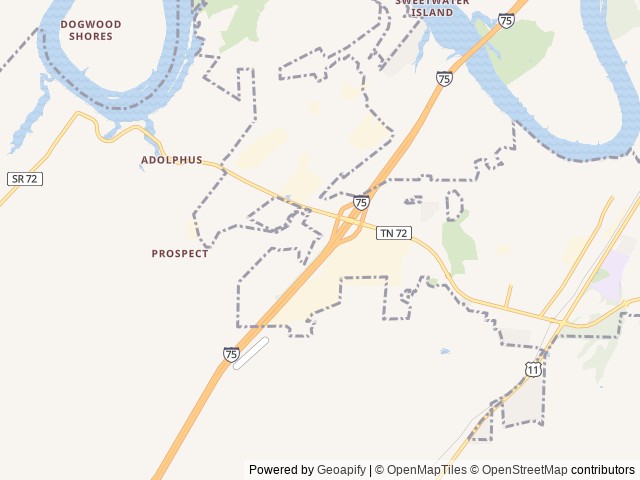 Map of Love's RV Hookup-Loudon TN 861 location at Loudon, TN, United States