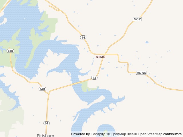 Map of Nemo Landing location at Pittsburg, MO, United States
