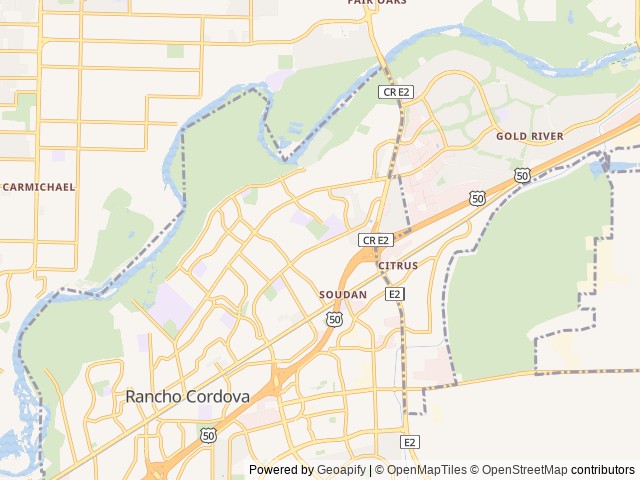 Map for Hideout near Rancho Cordova, CA