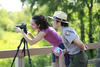 Birding at the Great Marsh in Indiana Dunes National Park.