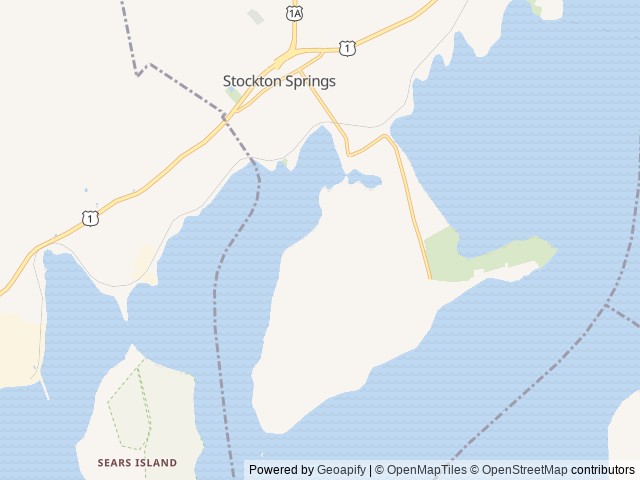 Map of Harborside RV Resort location at Stockton Springs, ME, United States