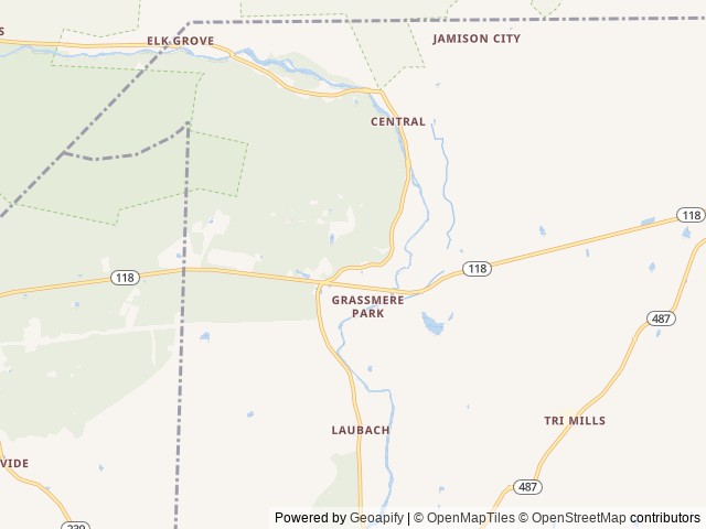 Map of Grassmere Park Campground location at Benton, PA, United States