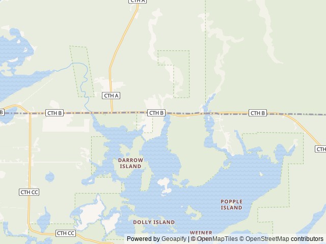 Map of Treeland Farm RV Resort location at Hayward, WI, United States